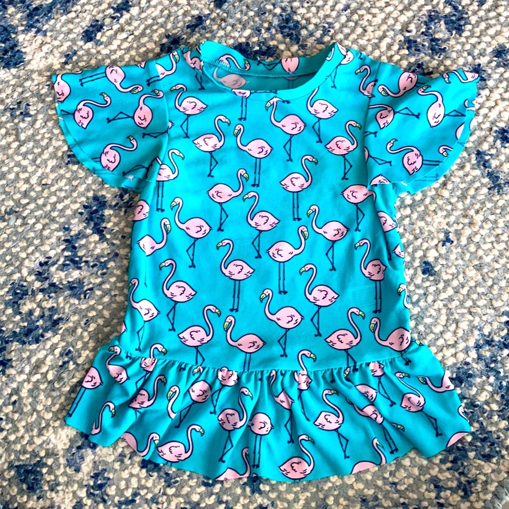 🌊Cat & Jack Girls Flamingo Rash Guard Top🌊